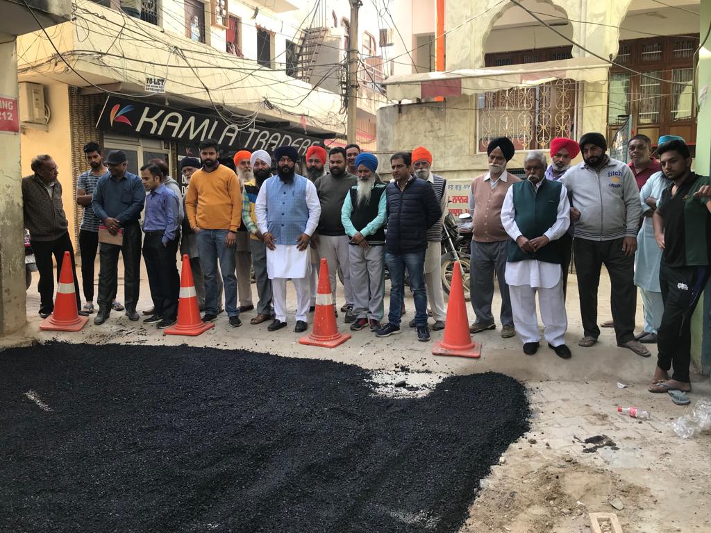 Recarpetting of phirni road started at village Badheri