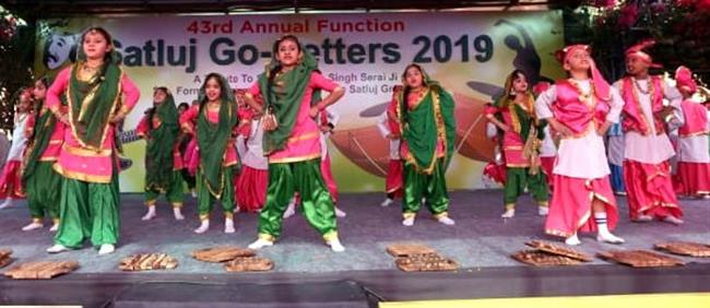Students performing on the stage during 43rd Annual Function at Satluj Public School, Sector 2, Panchkula.