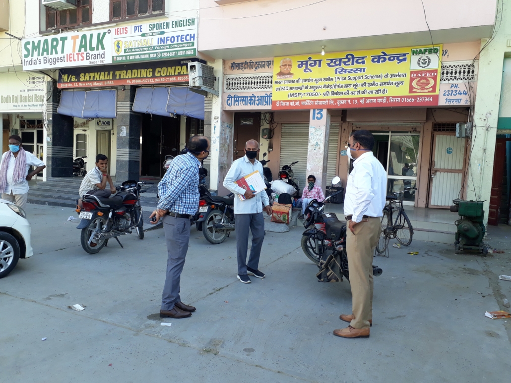 एसडीएम जयवीर यादव व एसडीएम निर्मल नागर ने अनाजमंडियों का दौरा कर लिया व्यवस्थाओं का जायजा