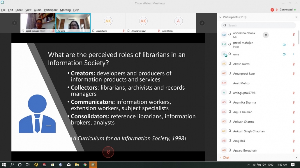 Eleventh Webinar during lockdown conducted by PU DLIS