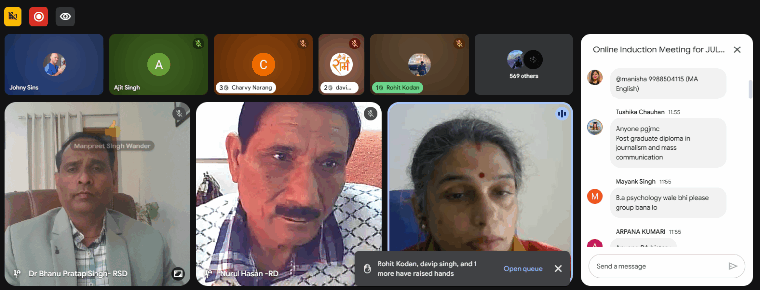IGNOU Conducts Online Induction Meeting; Over 600 Students Join Virtually