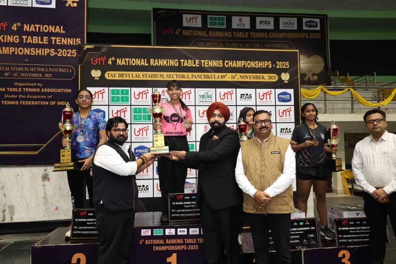 *चौथी नेशनल रैंकिंग टेबल टेनिस चैंपियनशिप 2025 के विजेताओं को सांसद कार्तिकेय शर्मा ने ट्रॉफी और मेडल से किया सम्मानित*